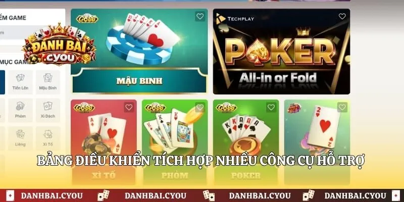 Bảng điều khiển tích hợp nhiều công cụ hỗ trợ thông minh 
